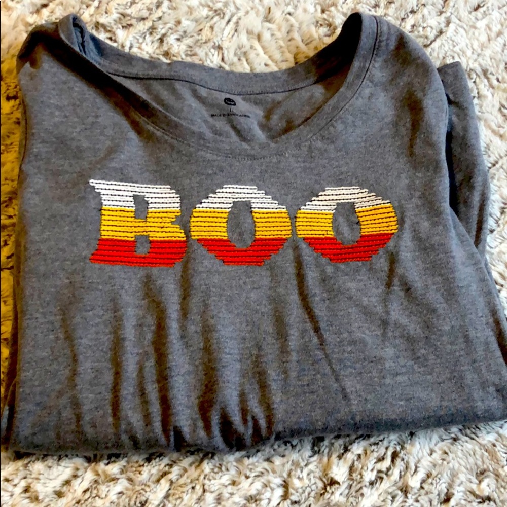 BOO HALLOWEEN SEQUIN LONG SLEEVE TEE